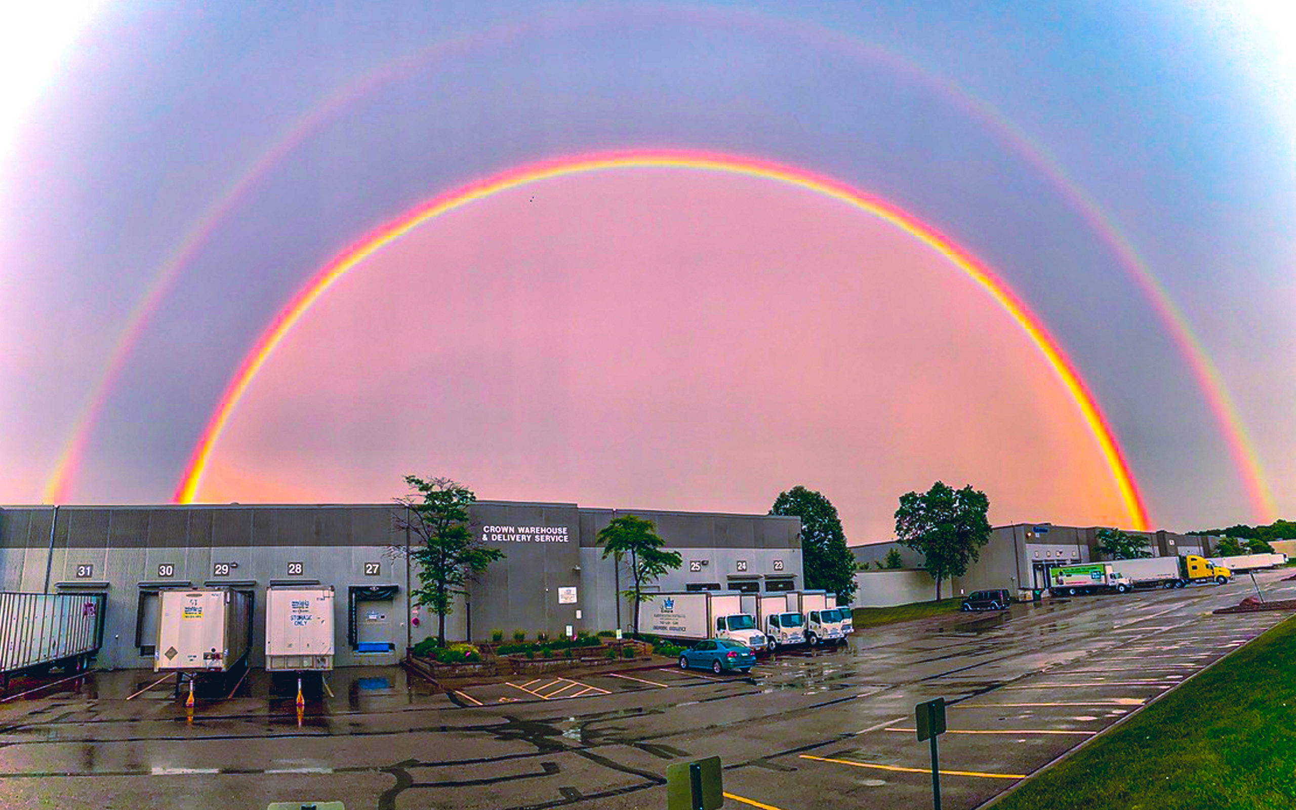 Double Rainbow over Crown Warehouse - Jake Oxendale